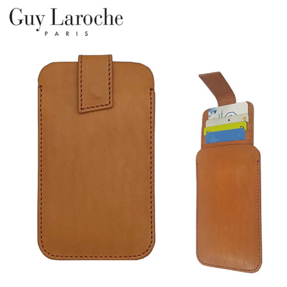 Guy Laroche Slide Leather Card Holder GL-VE-003 – Vegetable Tanned Cowhide, Minimal French Design, 5-Card Capacity _ Made in KOREA
